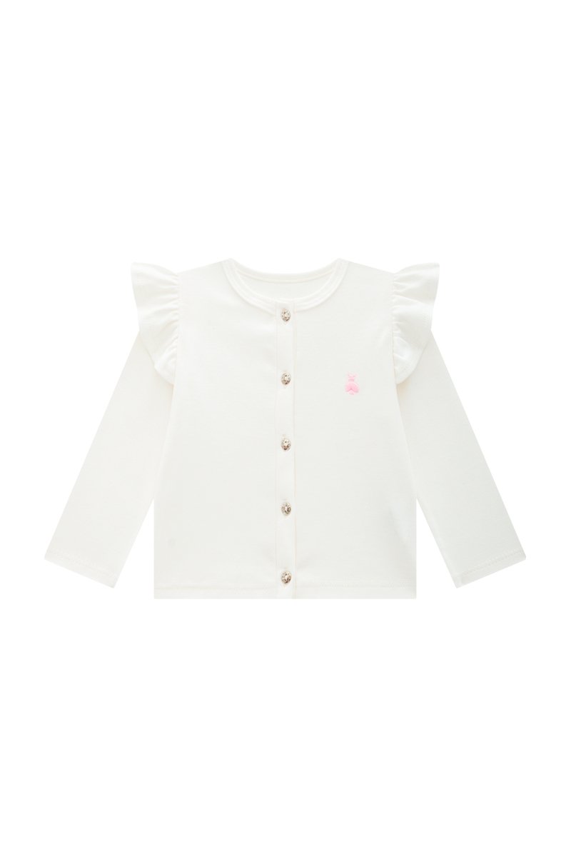 Cardigan Beb&ecirc; Menina em Suedine