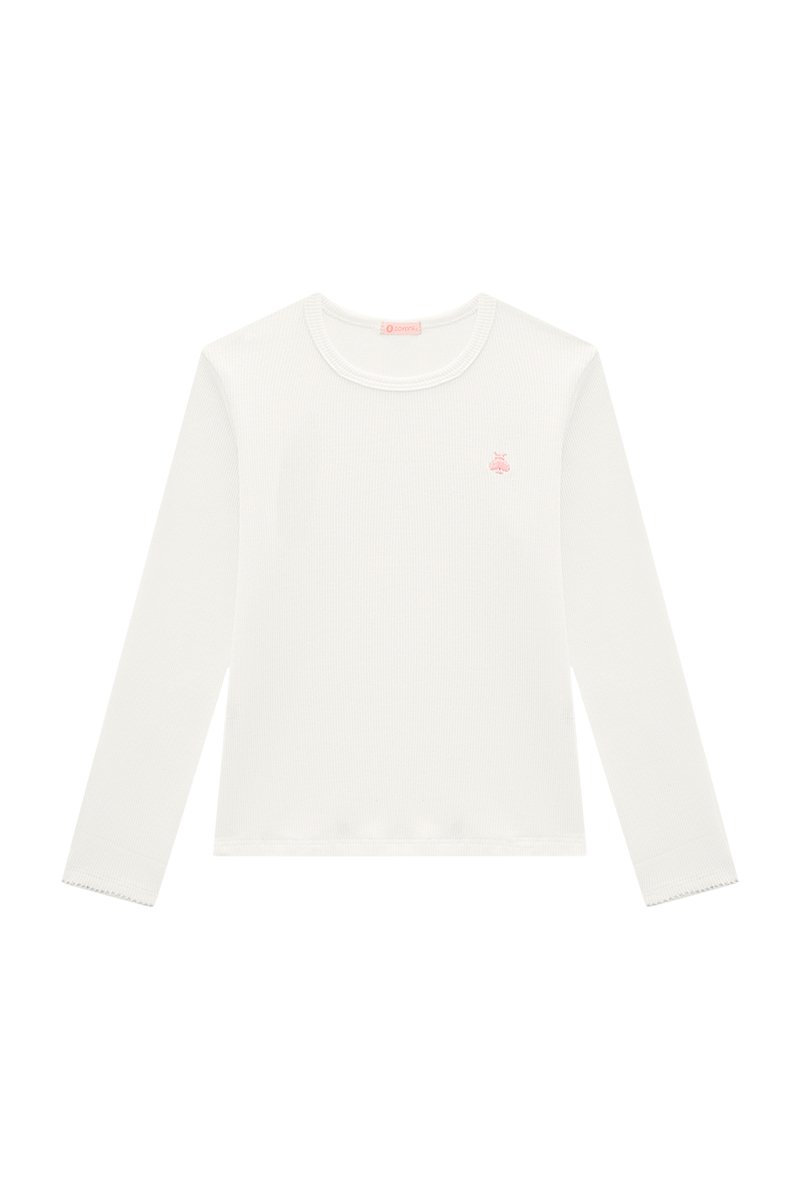 Blusa Infantil Feminina em Ribana Canelada