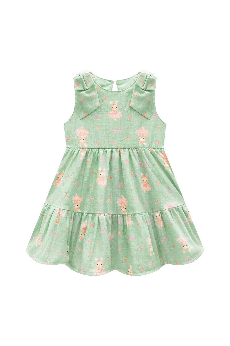 Vestido Bebê Menina em Tecido Leve e Confortável