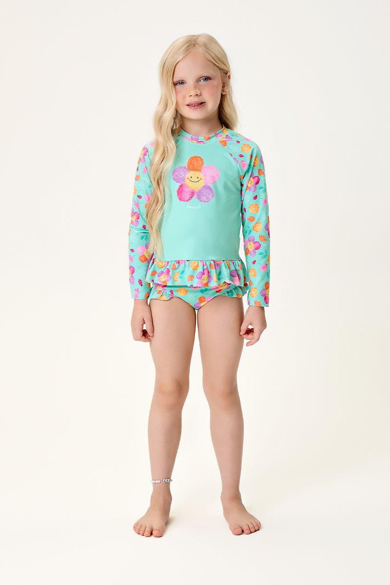 Biqu&iacute;ni Infantil Menina Blusa e Calcinha com Prote&ccedil;&atilde;o UV 50+