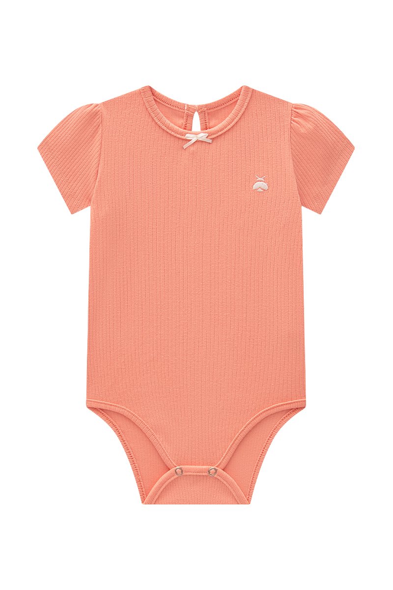 Body Beb&ecirc; Menina em Cotton Canelado